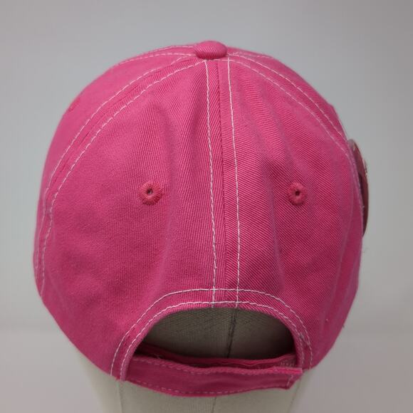 Chicago Strapback Baseball Cap Pink One Size Adjustable Embroidered Distressed - Picture 6 of 9